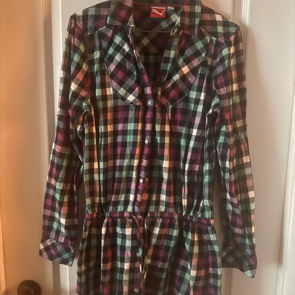 2 for $15  Puma Purple and Blue Plaid Shirt